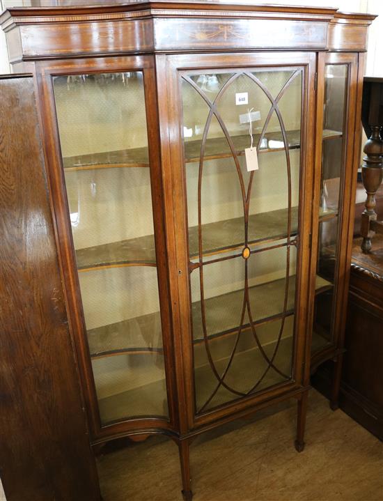 Edwardian inlaid mahogany display cabinet